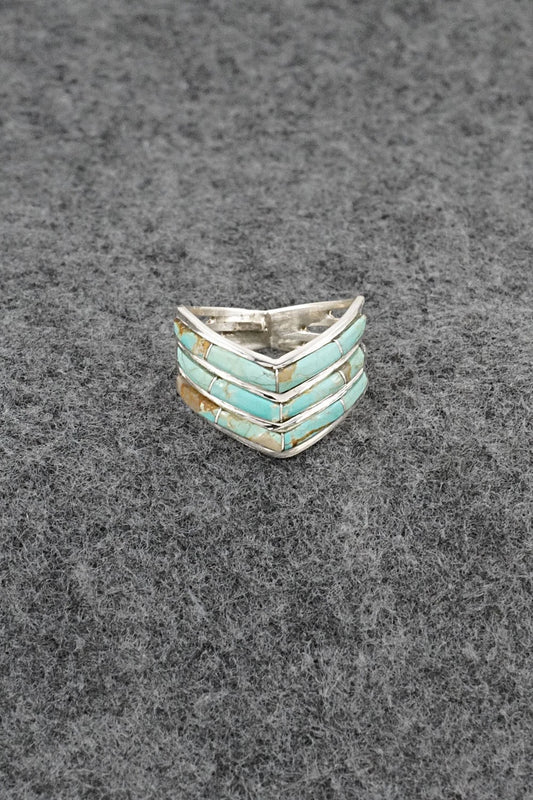 Turquoise & Sterling Silver Ring - Andrew Enrico - Size 8