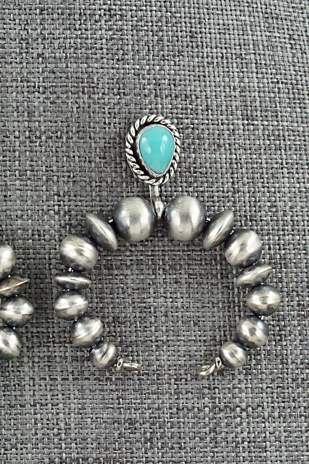 Turquoise & Sterling Silver Navajo Pearl Earrings - Amanda Larry