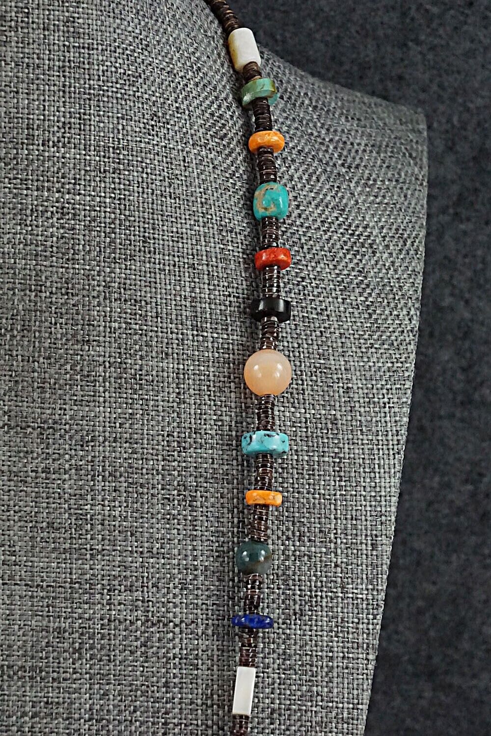 Multi-Stone and Sterling Silver Necklace - Helen Tsosie