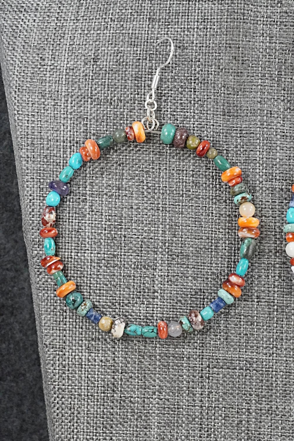 Multi-Stone & Sterling Silver Earrings - Helen Tsosie