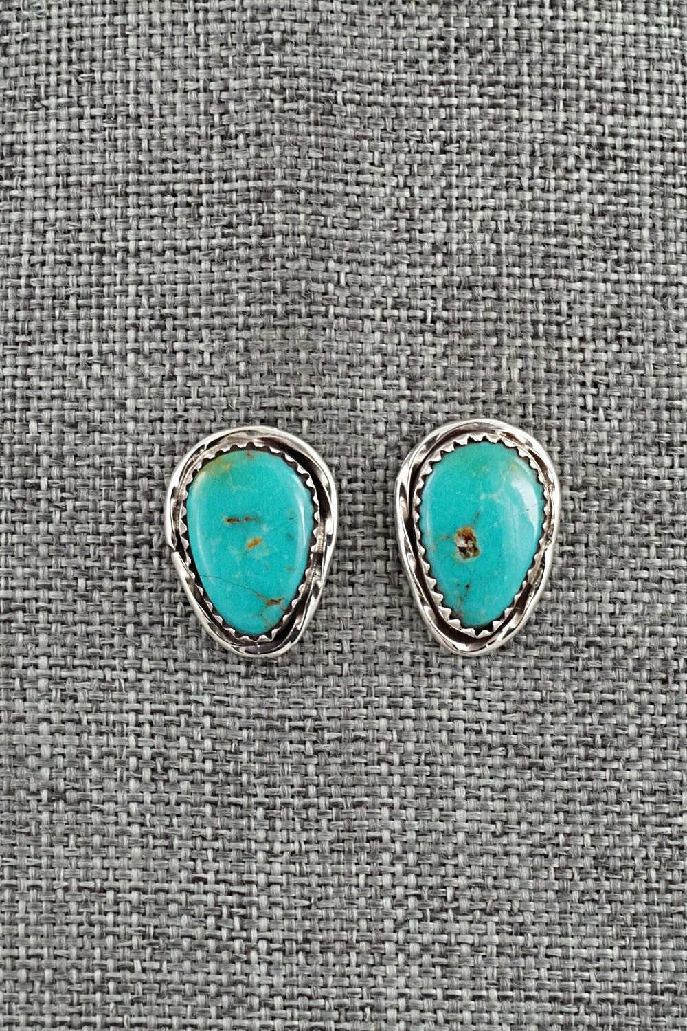 Turquoise & Sterling Silver Earrings - Ernest Hawthorne