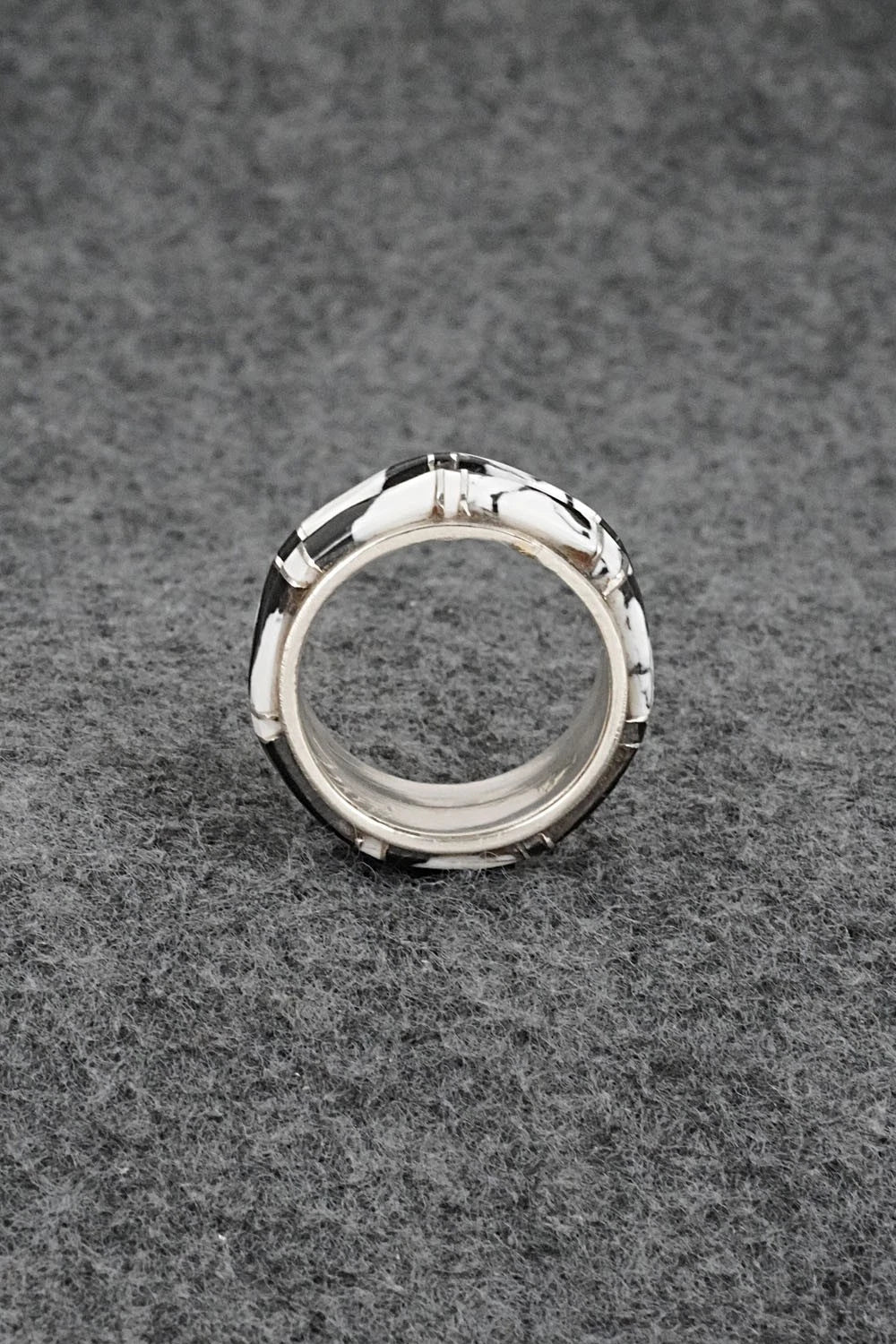 White Buffalo & Sterling Silver Ring - Terrance Panteah - Size 9