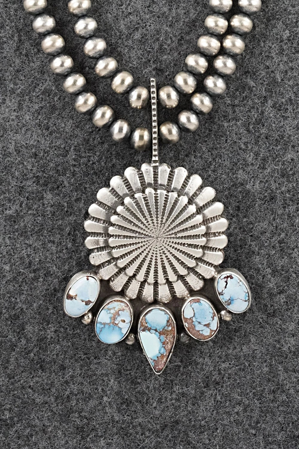 Turquoise & Sterling Silver Necklace - Tom Lewis