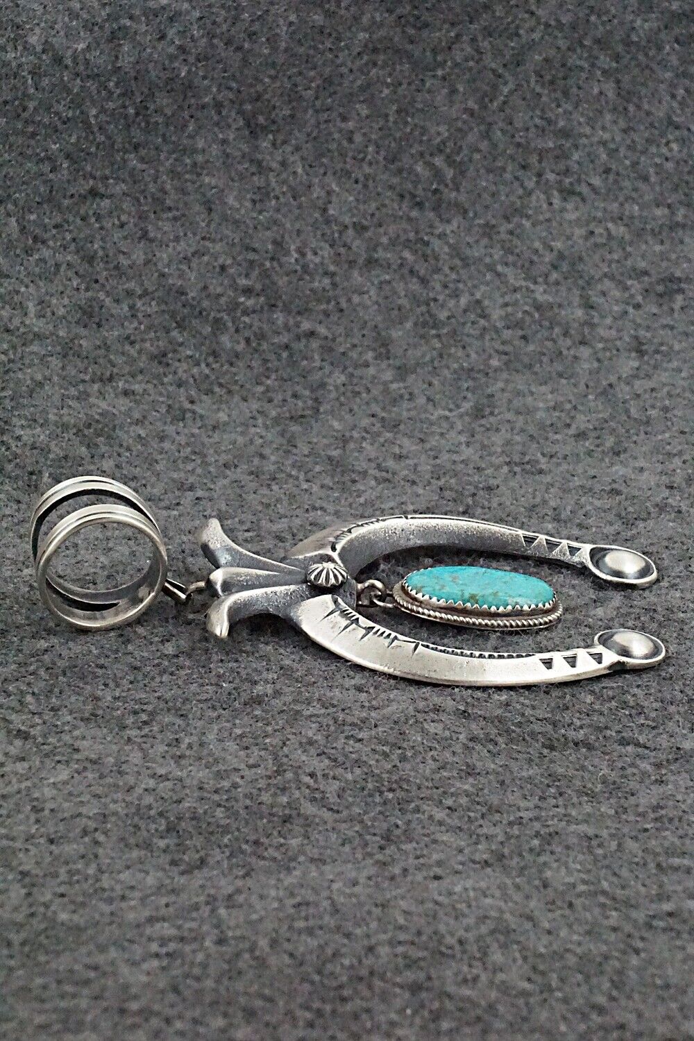 Turquoise & Sterling Silver Pendant - Martha Cayatineto