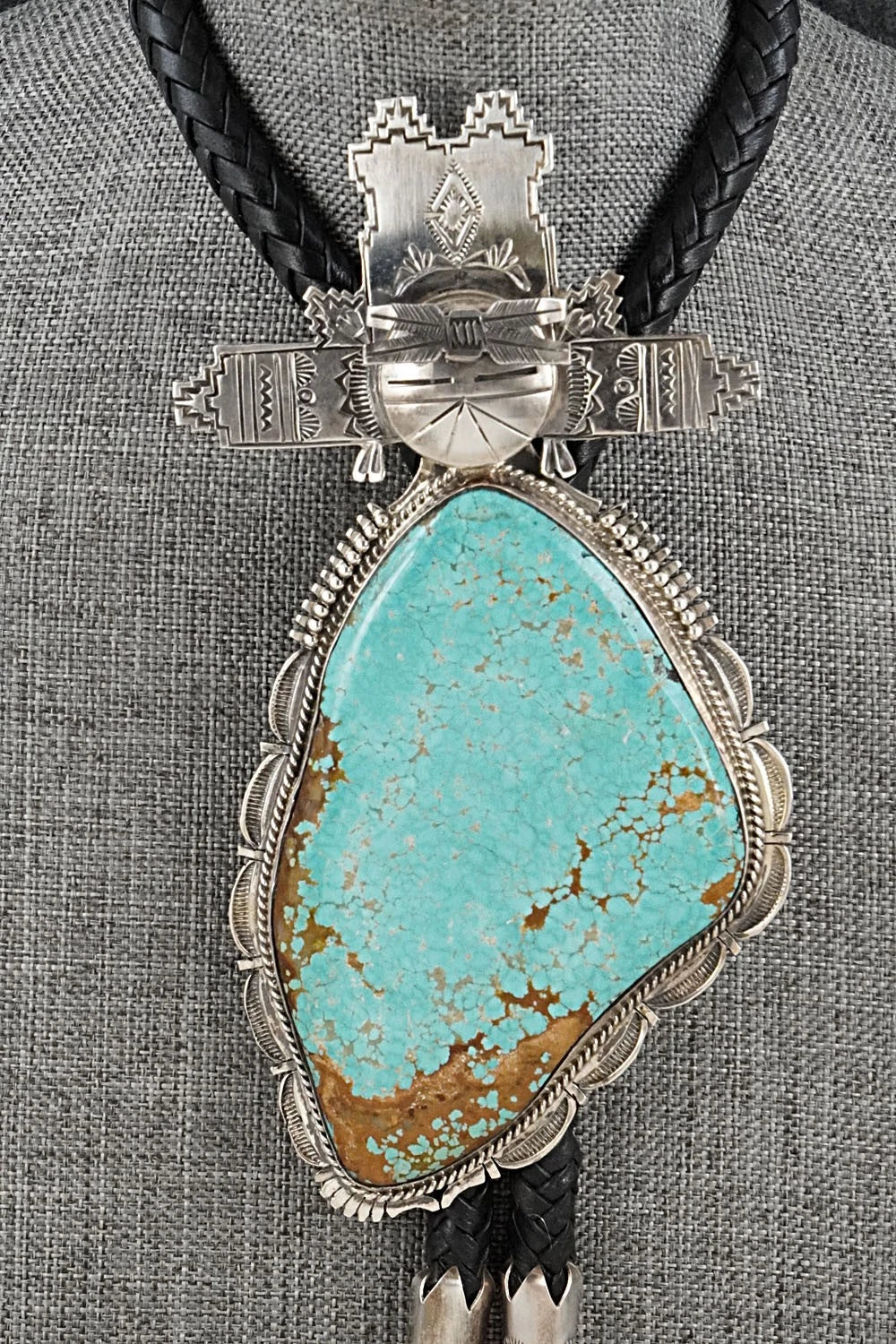 Turquoise & Sterling Silver Vintage Bolo Tie - Bennie Ration