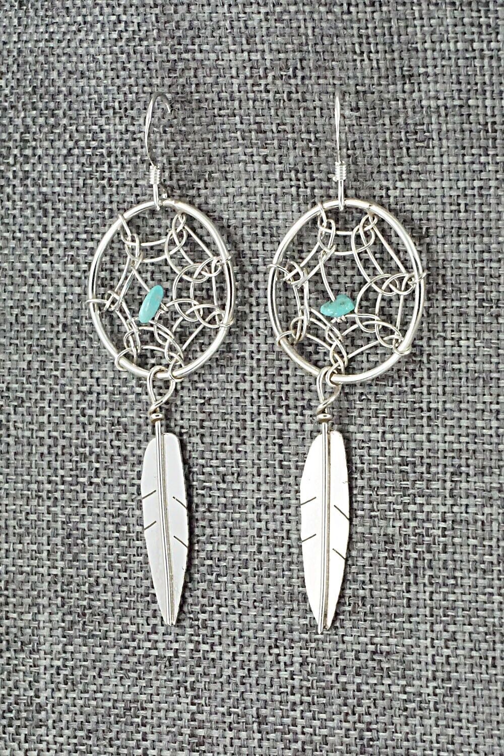 Turquoise & Sterling Silver Earrings - Lorenzo Arviso Jr.