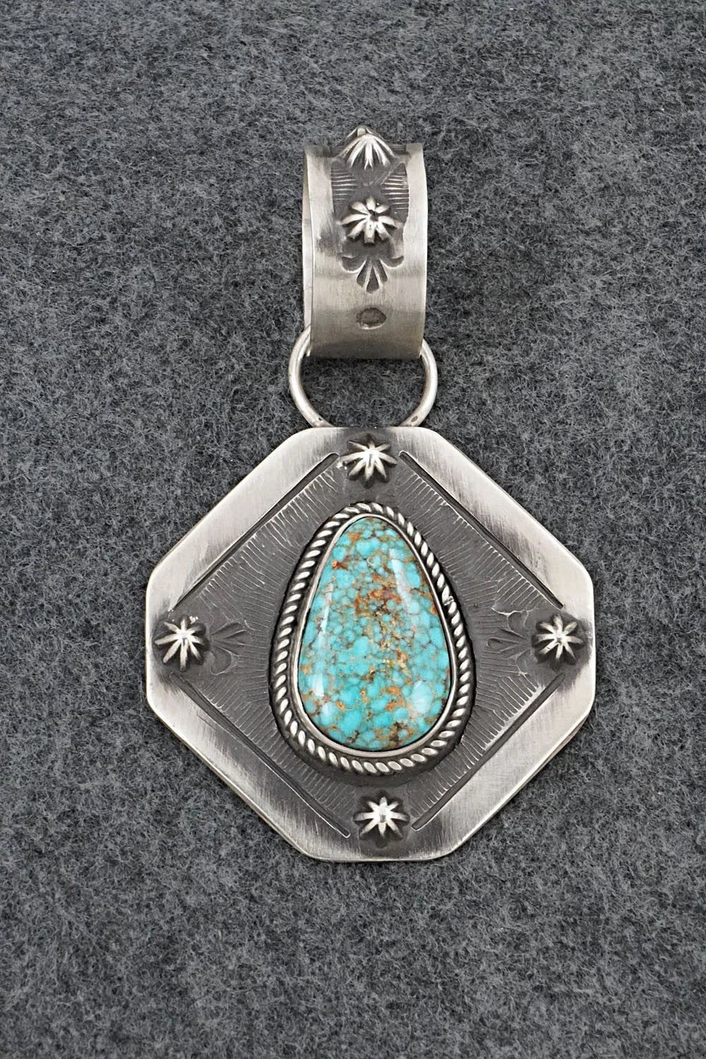 Turquoise & Sterling Silver Pendant - Elvira Bill
