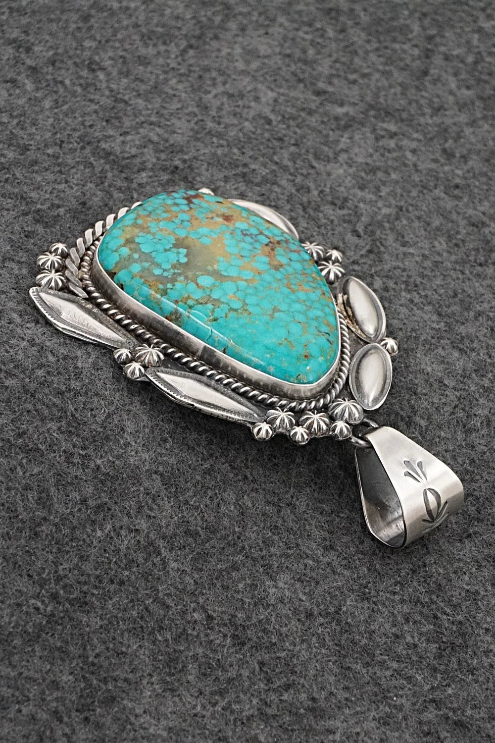 Turquoise & Sterling Silver Pendant - Raymond Delgarito