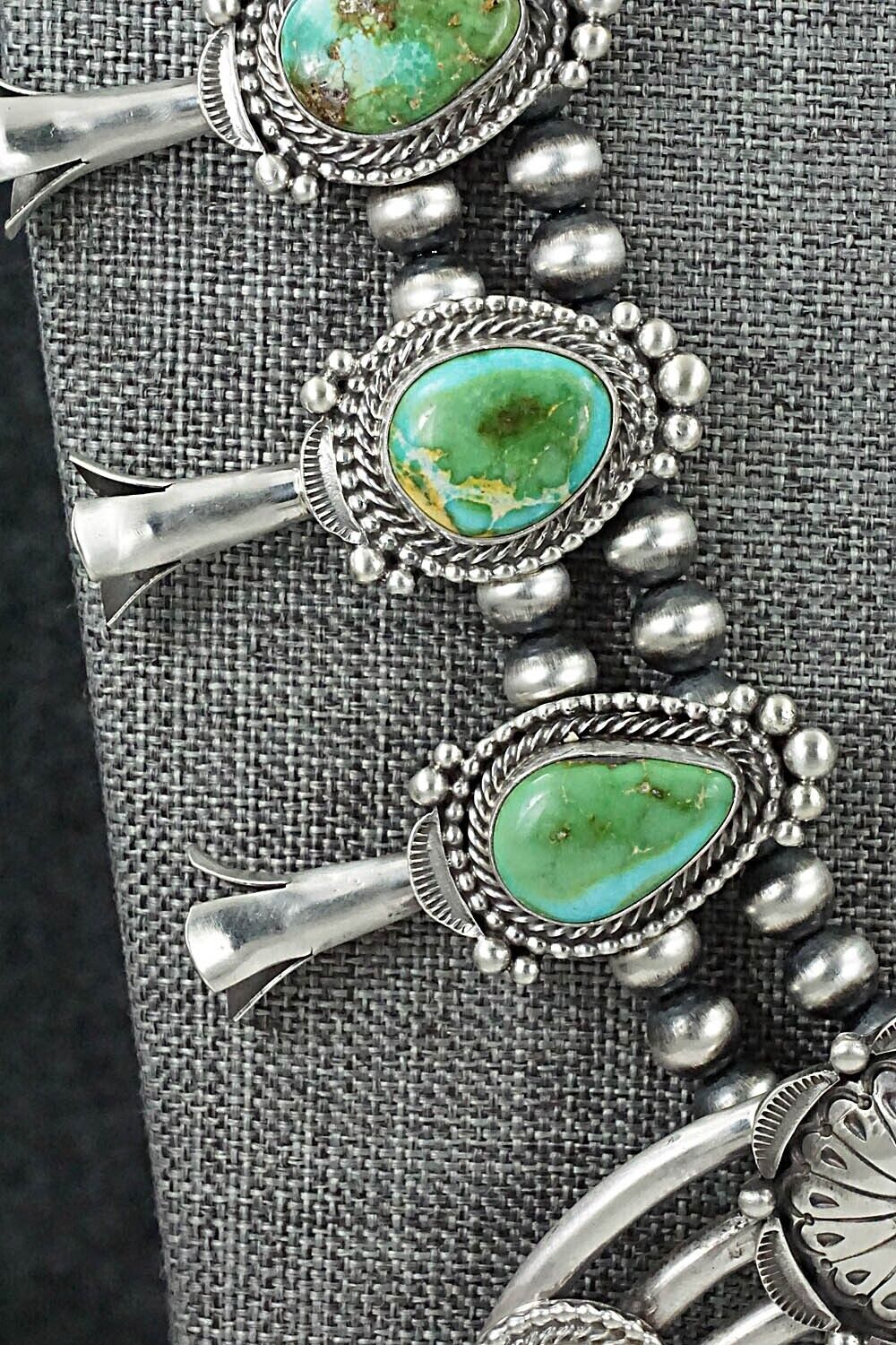 Turquoise & Sterling Silver Squash Blossom Set - Tom Lewis