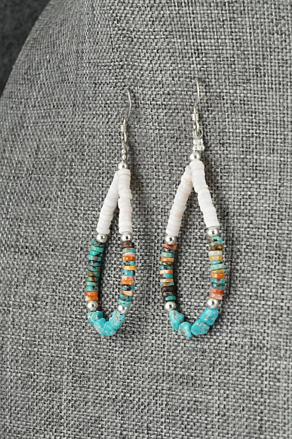 Spiny Oyster, Turquoise & Sterling Silver Necklace Set - Erika Brown
