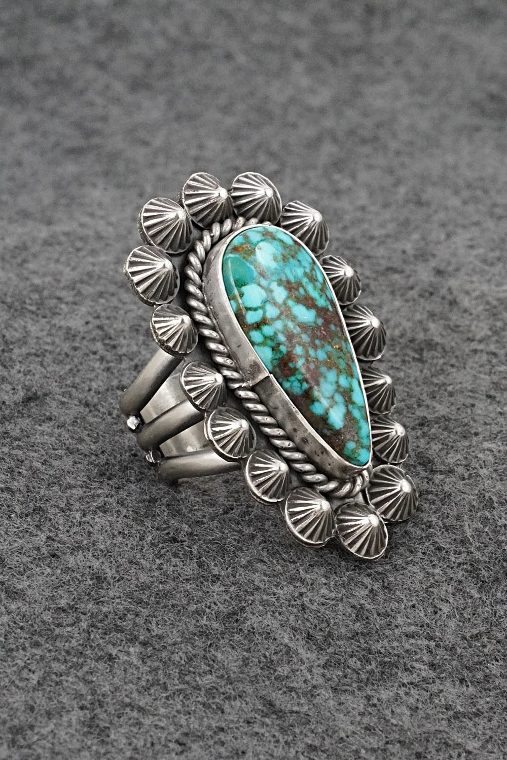 Turquoise & Sterling Silver Ring - Michael Calladitto - Size 8