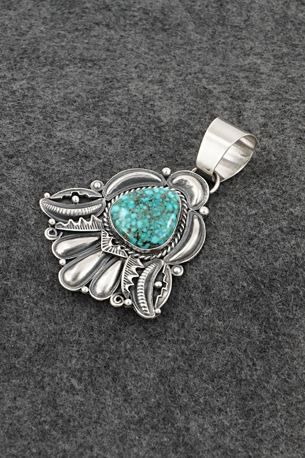 Turquoise and Sterling Silver Pendant - Derrick Gordon