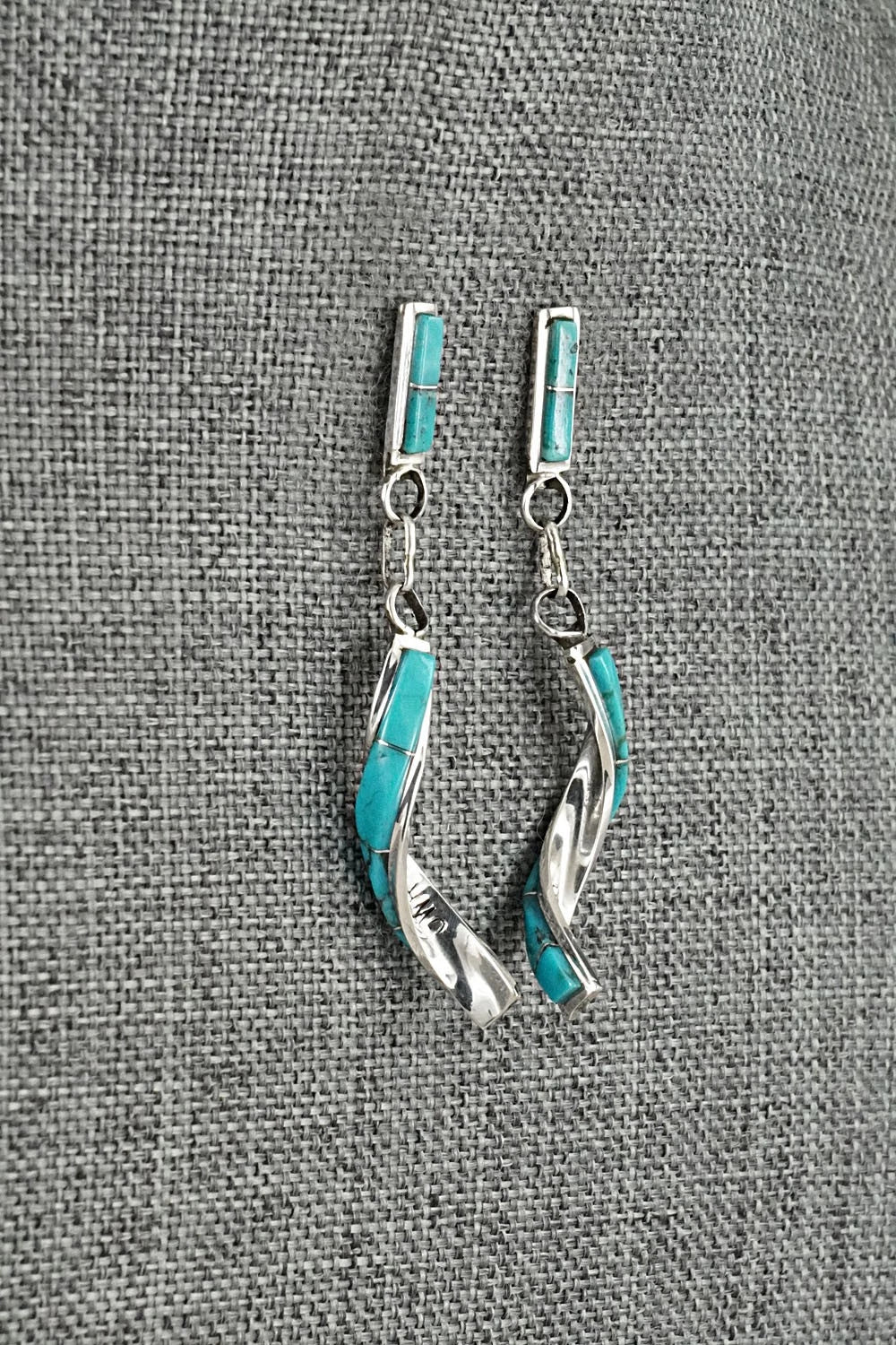 Turquoise & Sterling Silver Earrings - Gloria Waatsa
