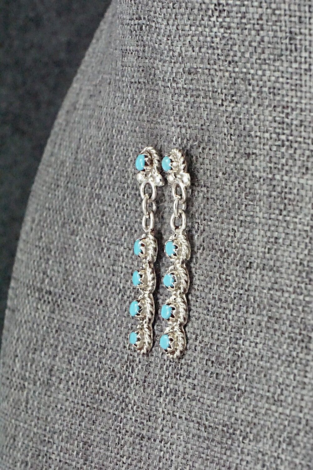 Turquoise & Sterling Silver Earrings - Micheal Gchachu