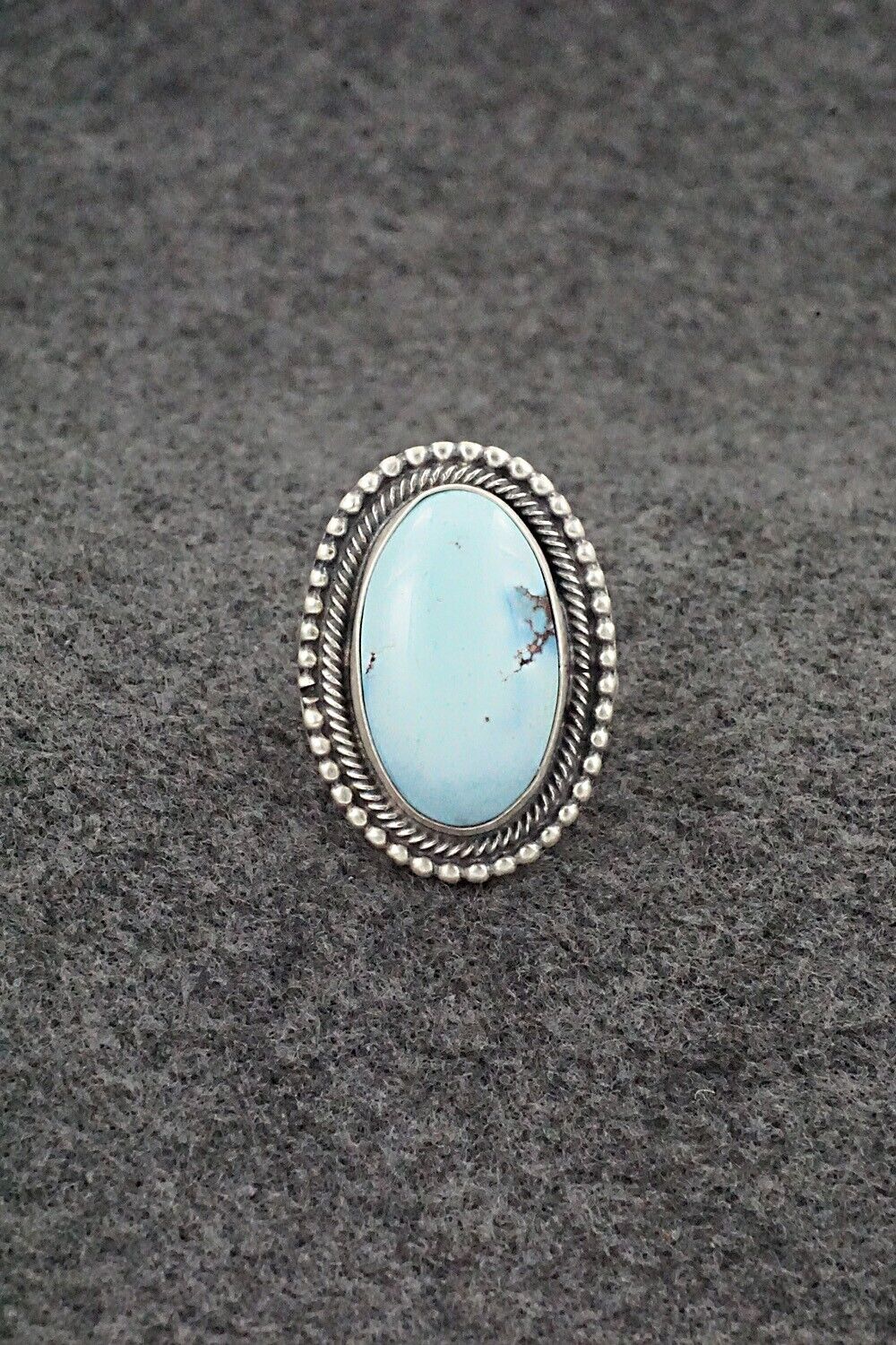 Turquoise & Sterling Silver Ring - Bobby Johnson - Size 8