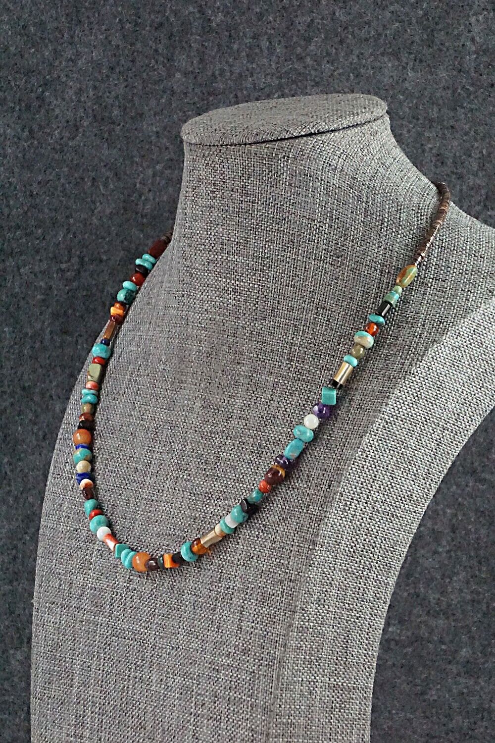 Multi-Stone and Sterling Silver Necklace - Helen Tsosie