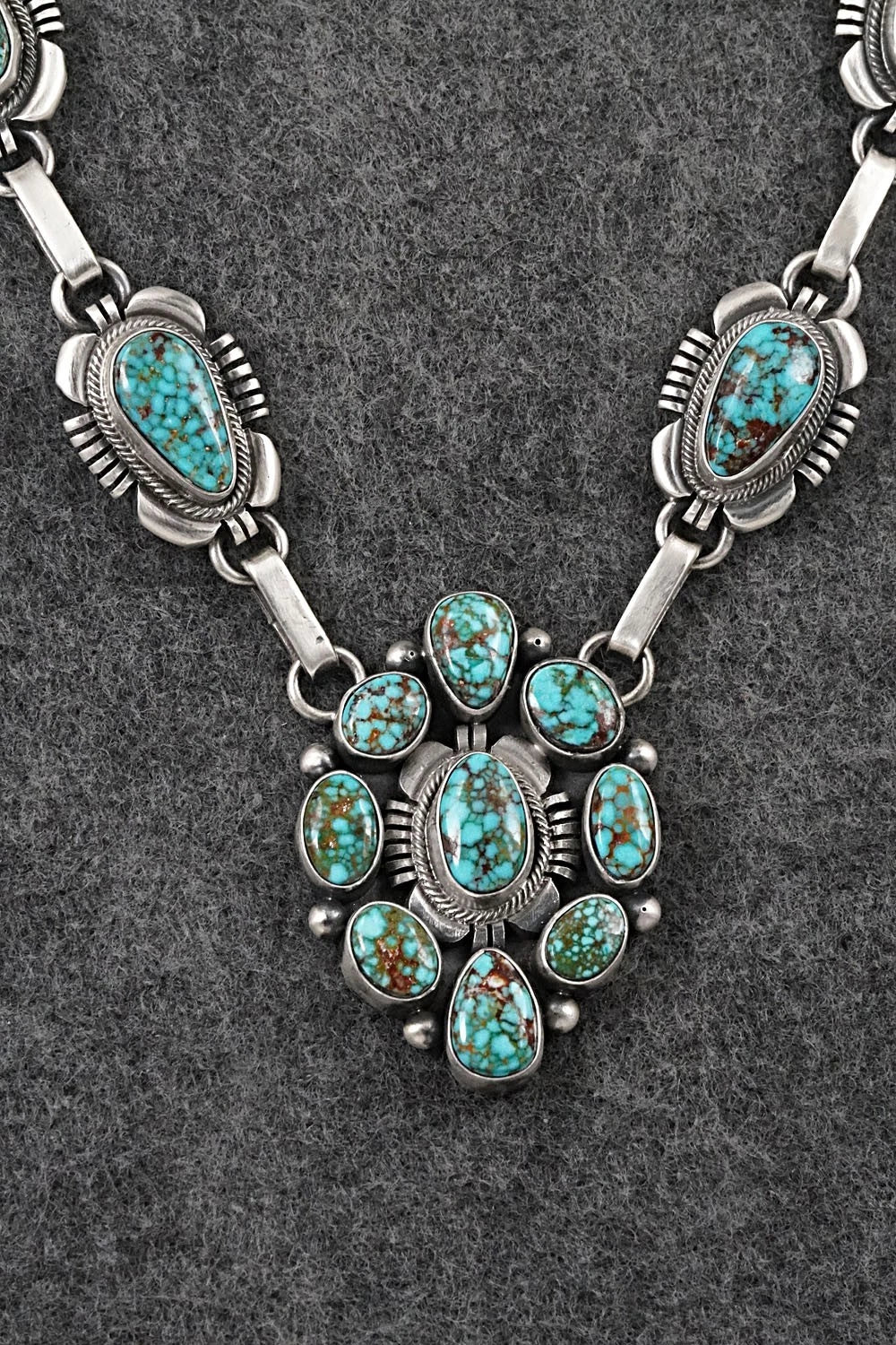 Turquoise & Sterling Silver Necklace and Earrings Set - Mark Yazzie