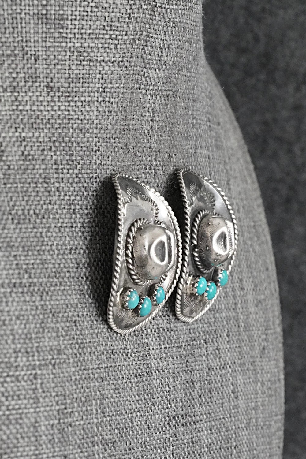 Turquoise & Sterling Silver Earrings - Bobby Platero