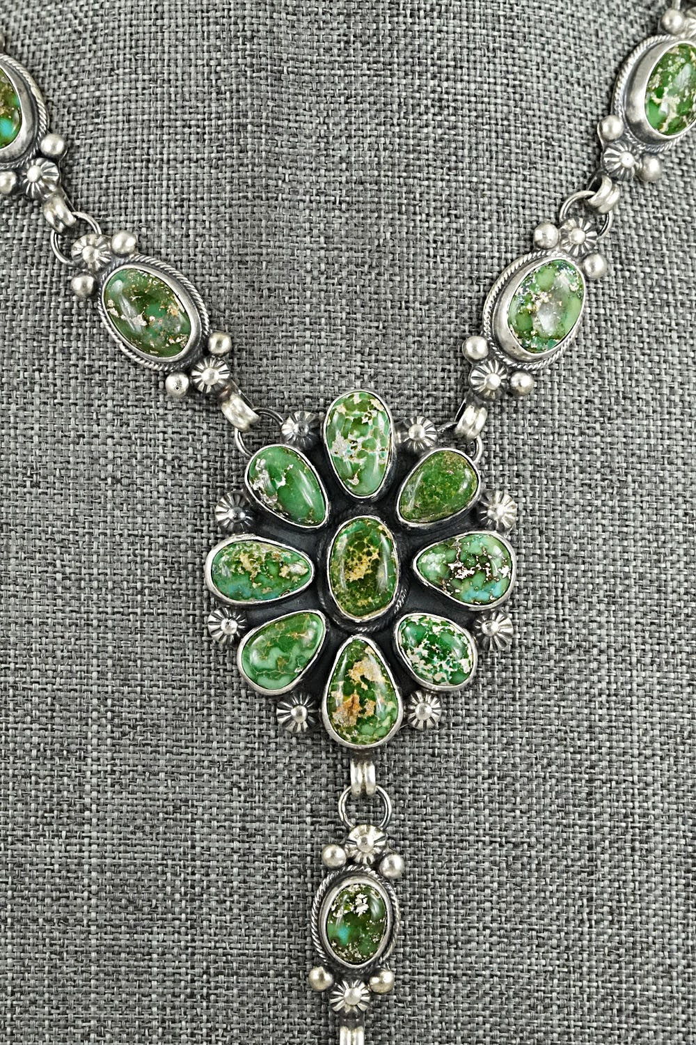 Turquoise & Sterling Silver Necklace and Earrings Set - Kathleen Livingston