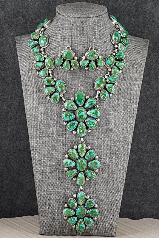 Turquoise & Sterling Silver Necklace and Earrings Set - Kathleen Livingston