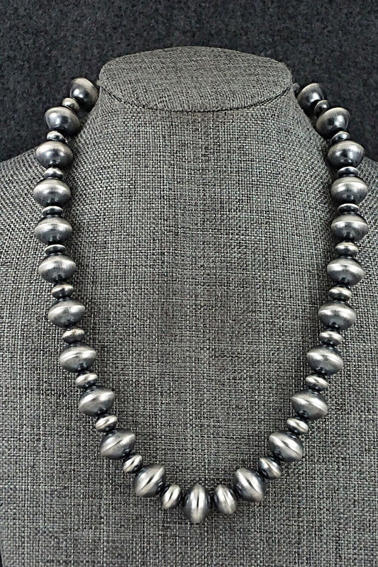 Sterling Silver Navajo Pearl Necklace 16" - Tonisha Haley