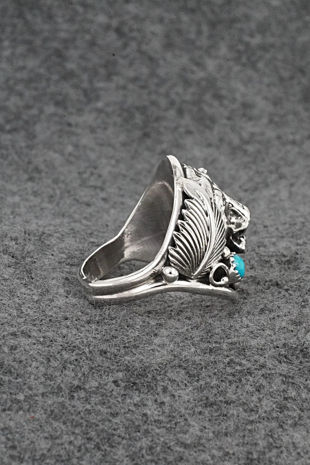 Turquoise & Sterling Silver Ring - Darrell Morgan - Size 13