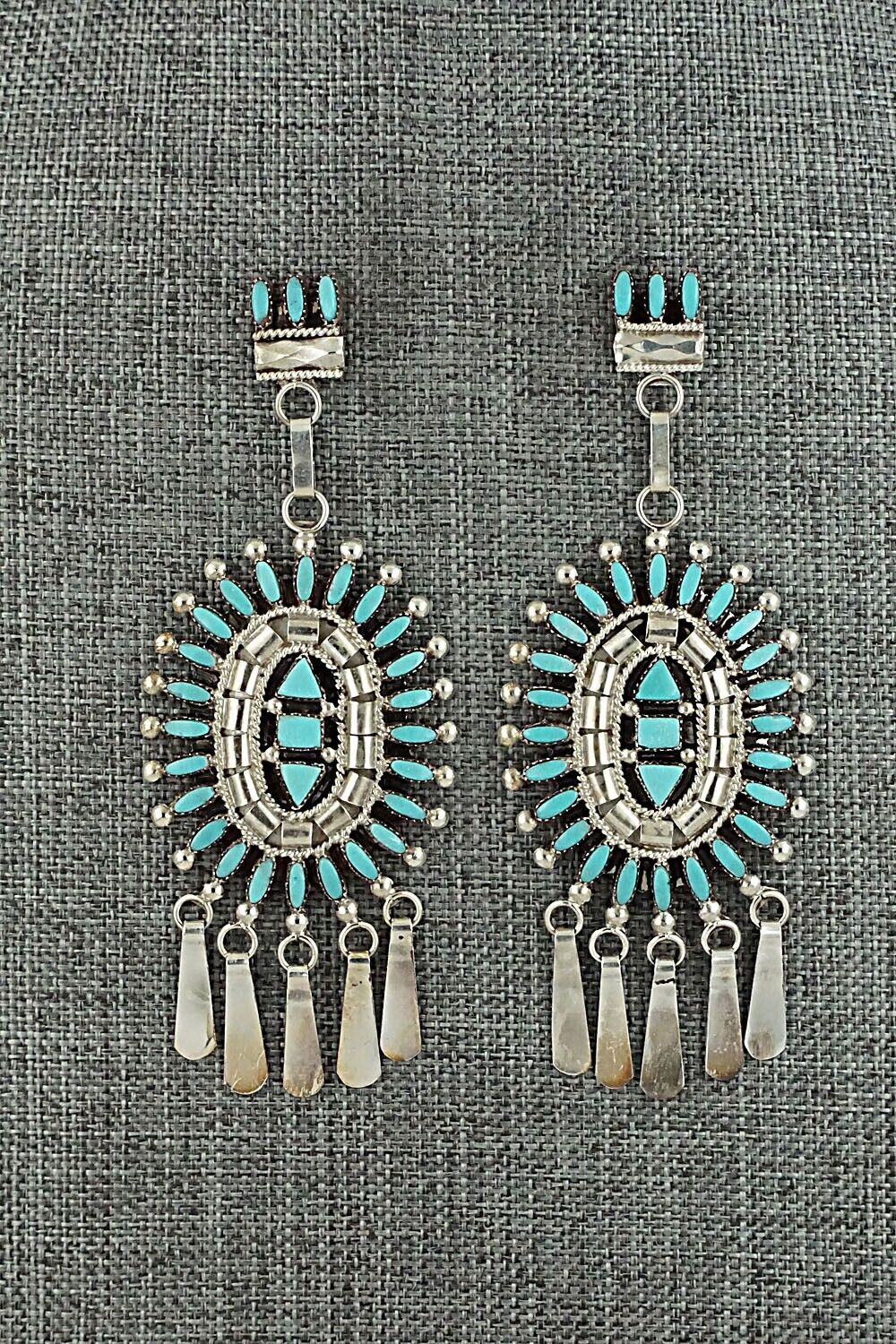 Turquoise & Sterling Silver Earrings - Evonne Hustito