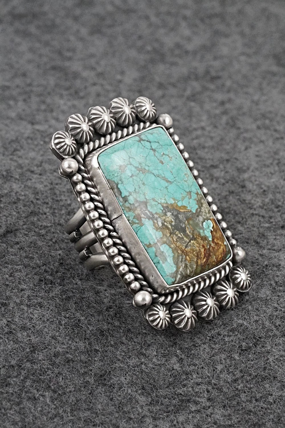 Turquoise & Sterling Silver Ring - Michael Calladitto - Size 7.5