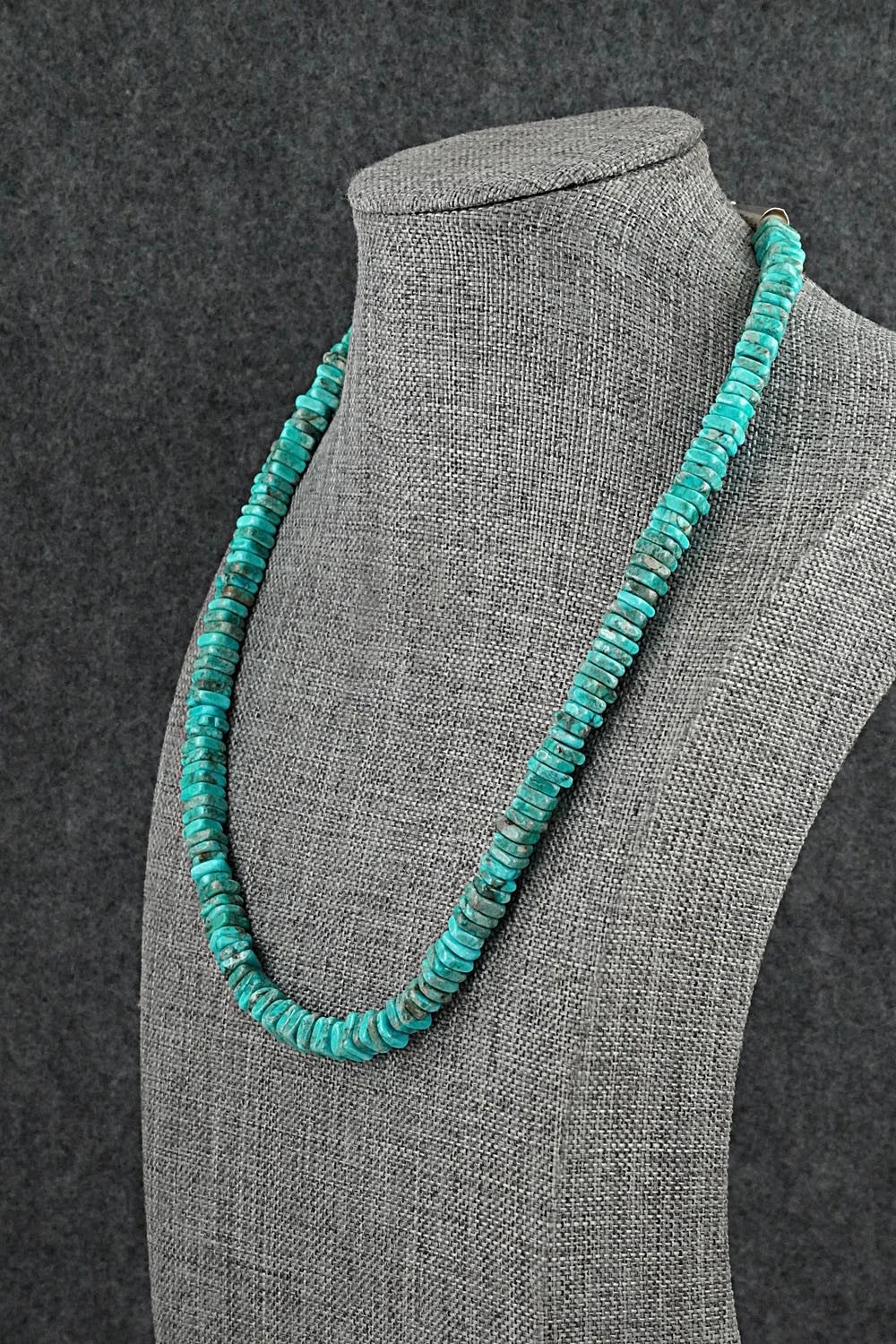 Turquoise & Sterling Silver Necklace 18" - Doreen Jake