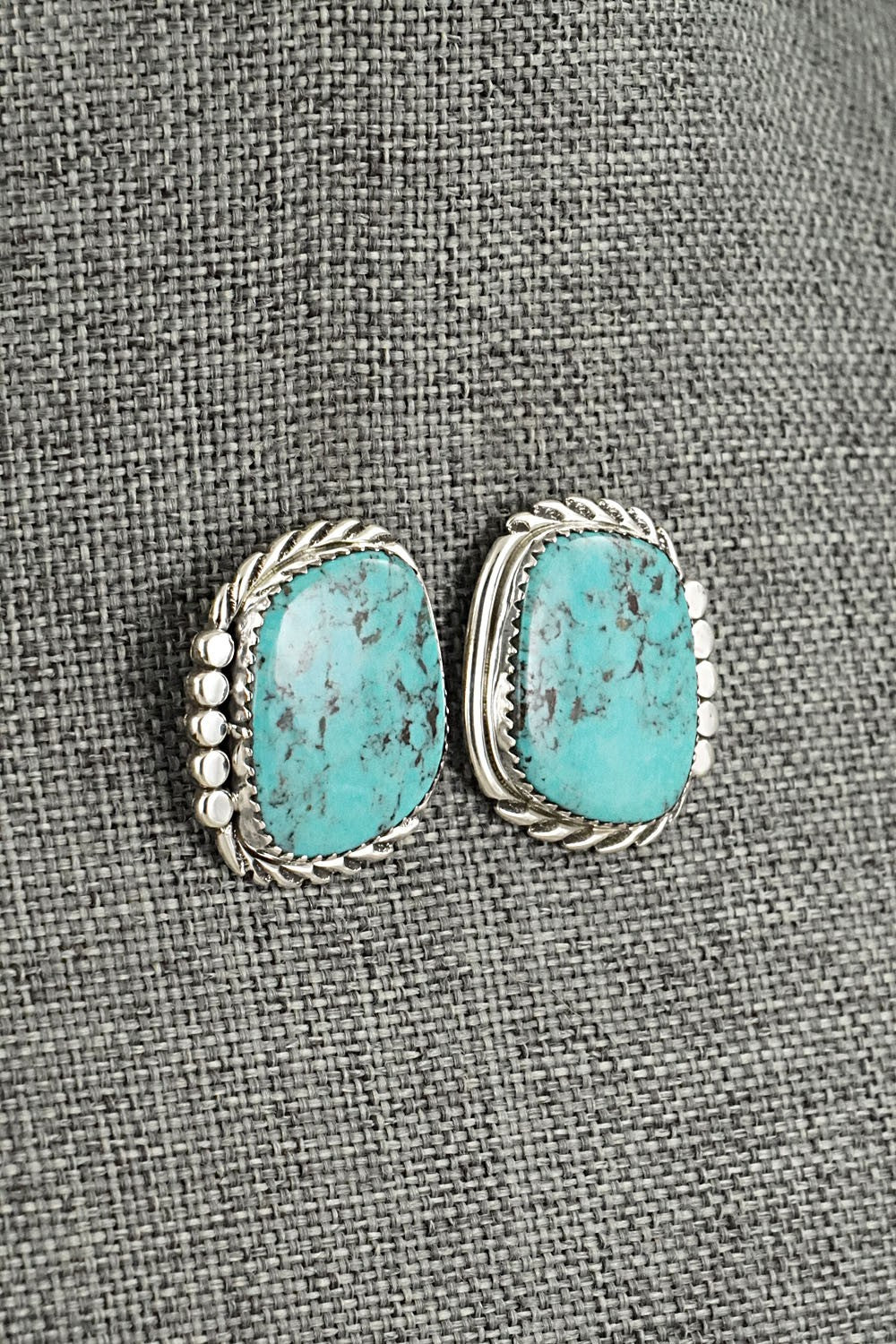 Turquoise and Sterling Silver Earrings - Delores Cadman