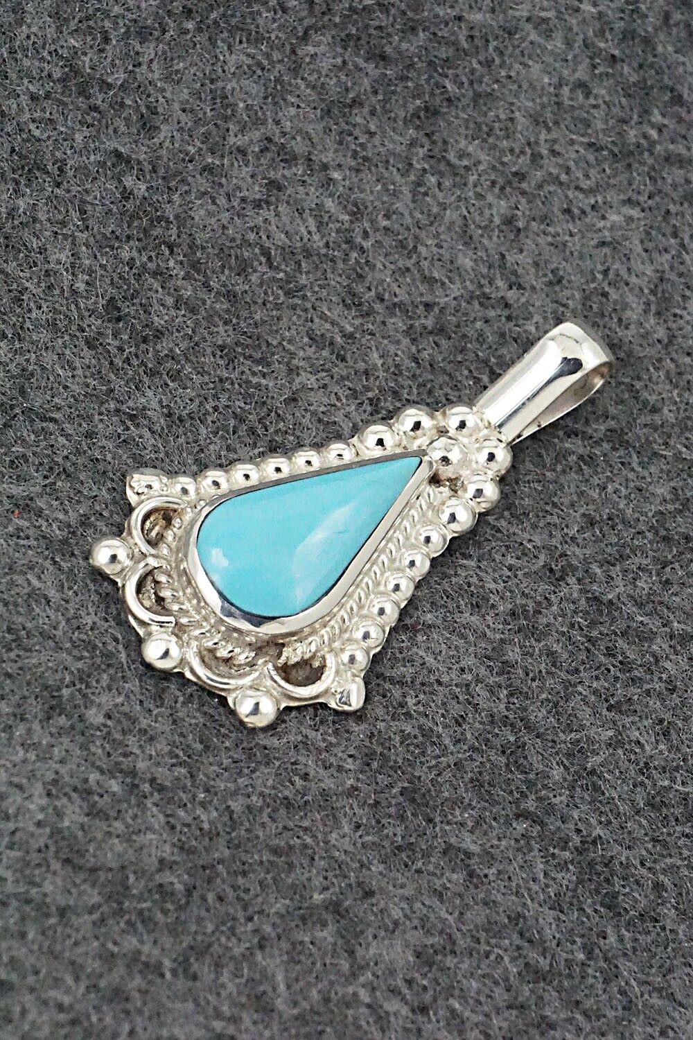 Turquoise & Sterling Silver Pendant - Juanita Yatsatie