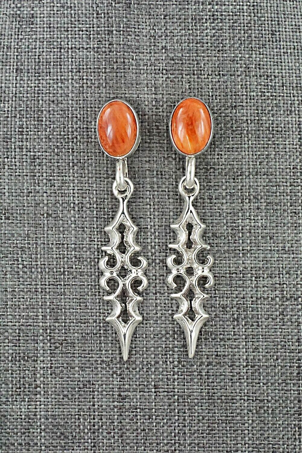 Spiny Oyster & Sterling Silver Earrings - Mildred Parkhurst