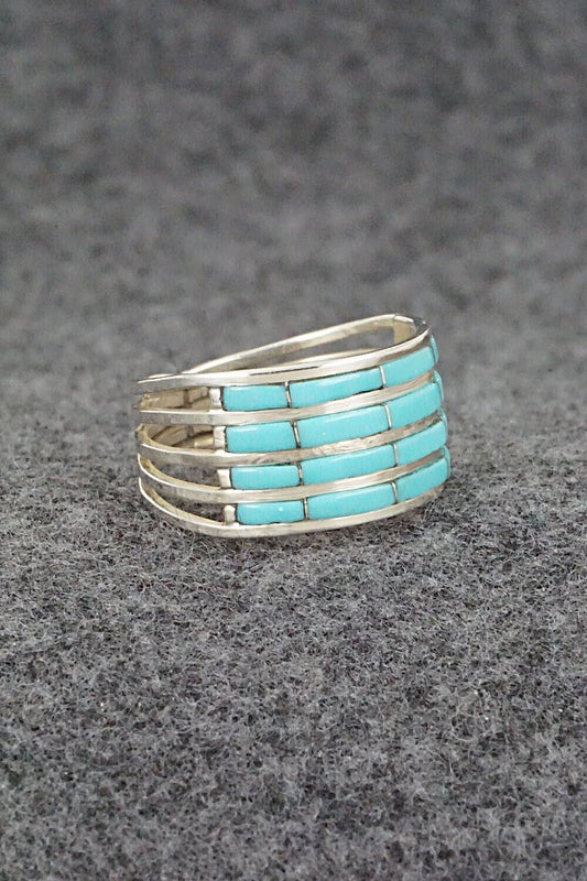 Turquoise & Sterling Silver Ring - Claresse Kylestewa - Size 8.75