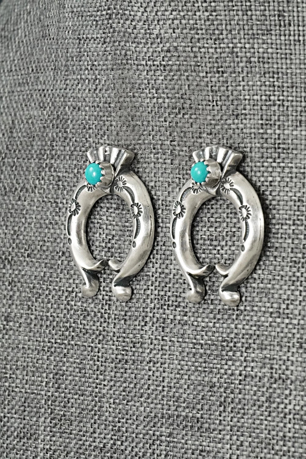 Turquoise & Sterling Silver Earrings - Adrienne Gordon