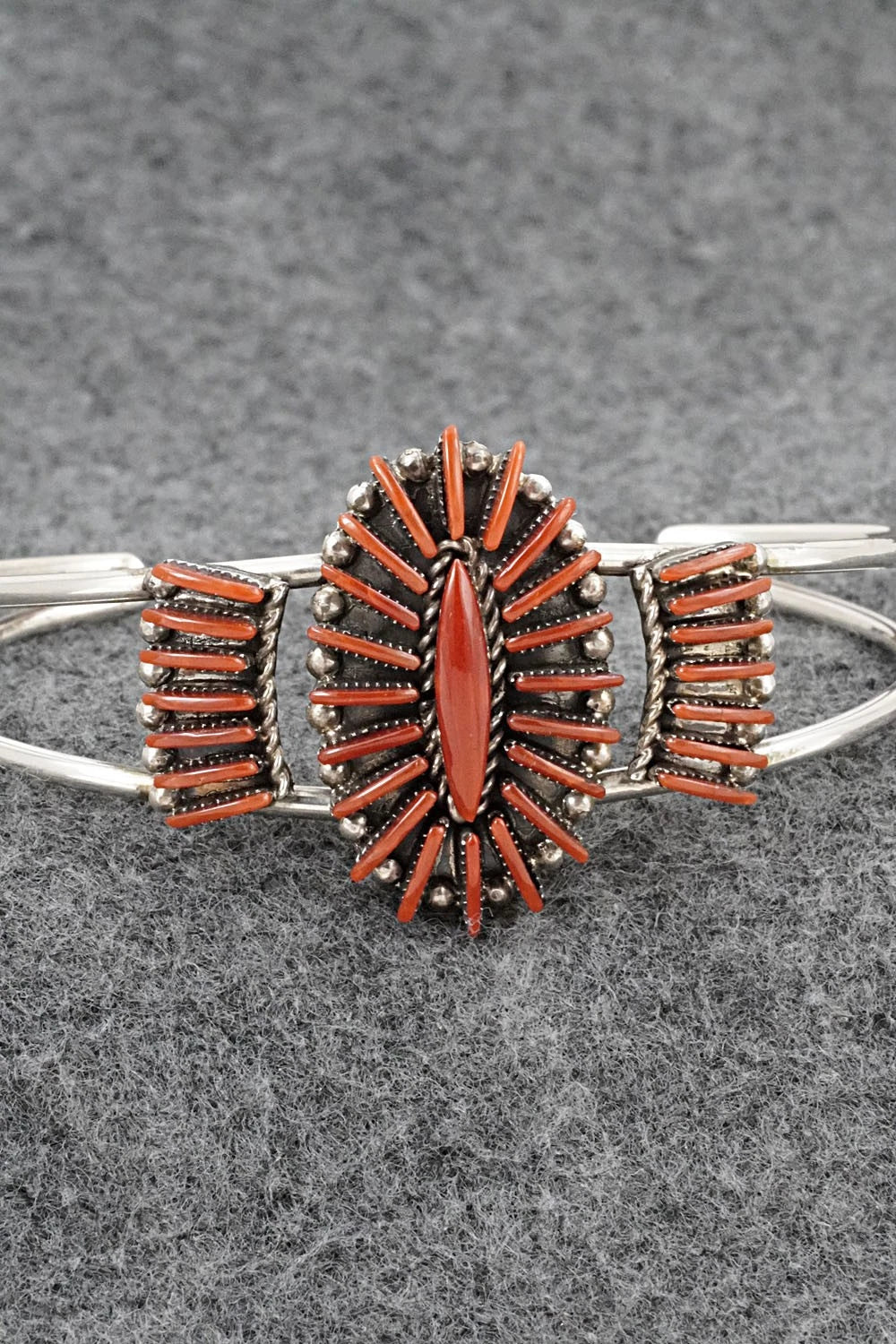 Coral & Sterling Silver Bracelet - Barton Cooeyate