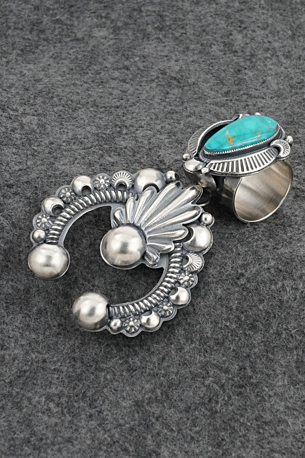 Turquoise & Sterling Silver Pendant - Delbert Gordon