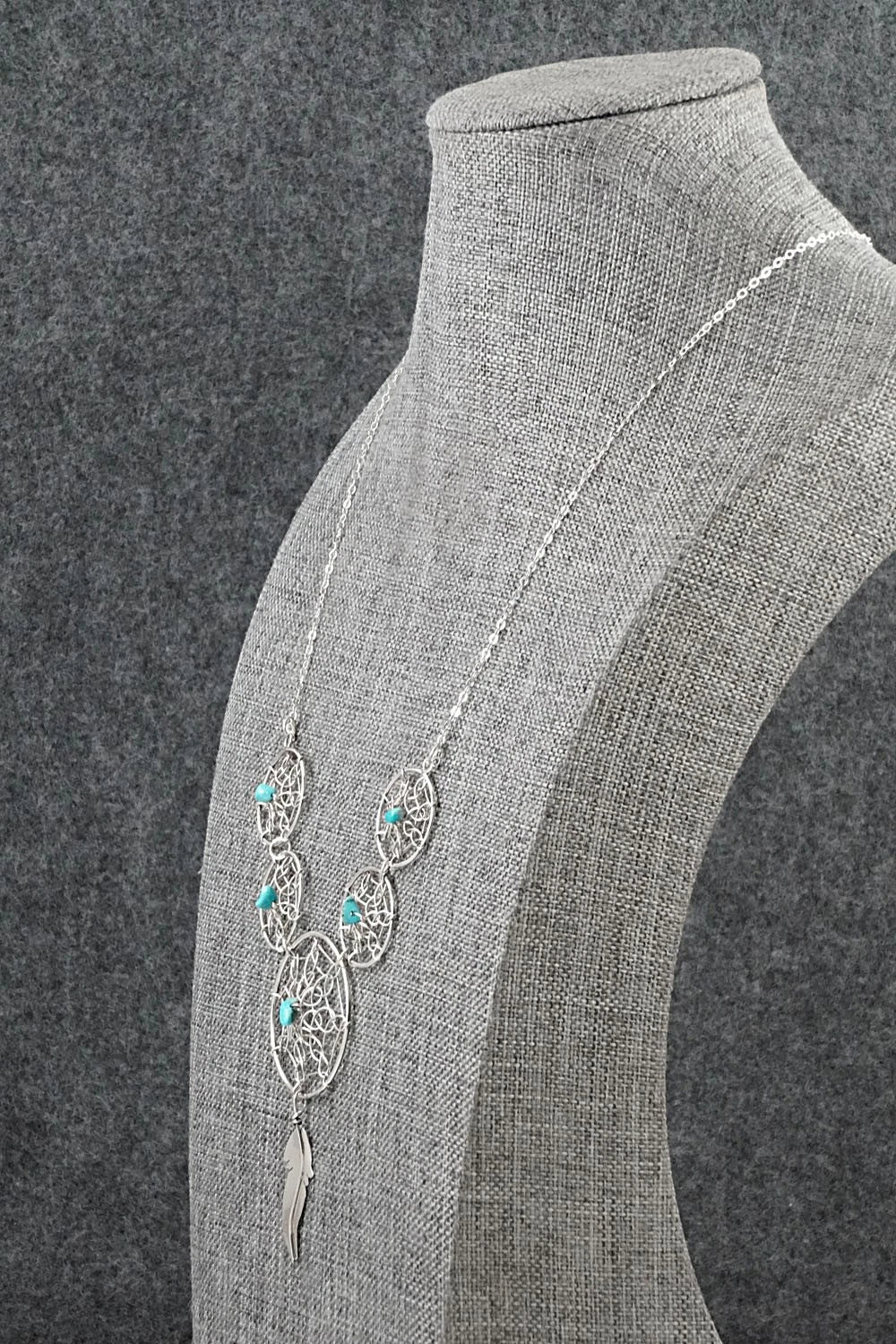 Turquoise & Sterling Silver Necklace - Lorenzo Arviso