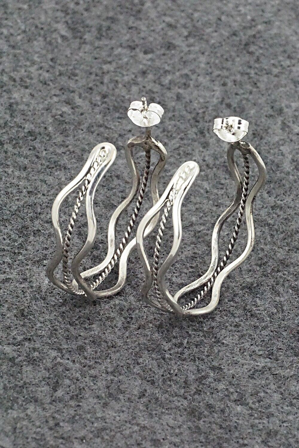 Sterling Silver Hoop Earrings - Elaine Tahe