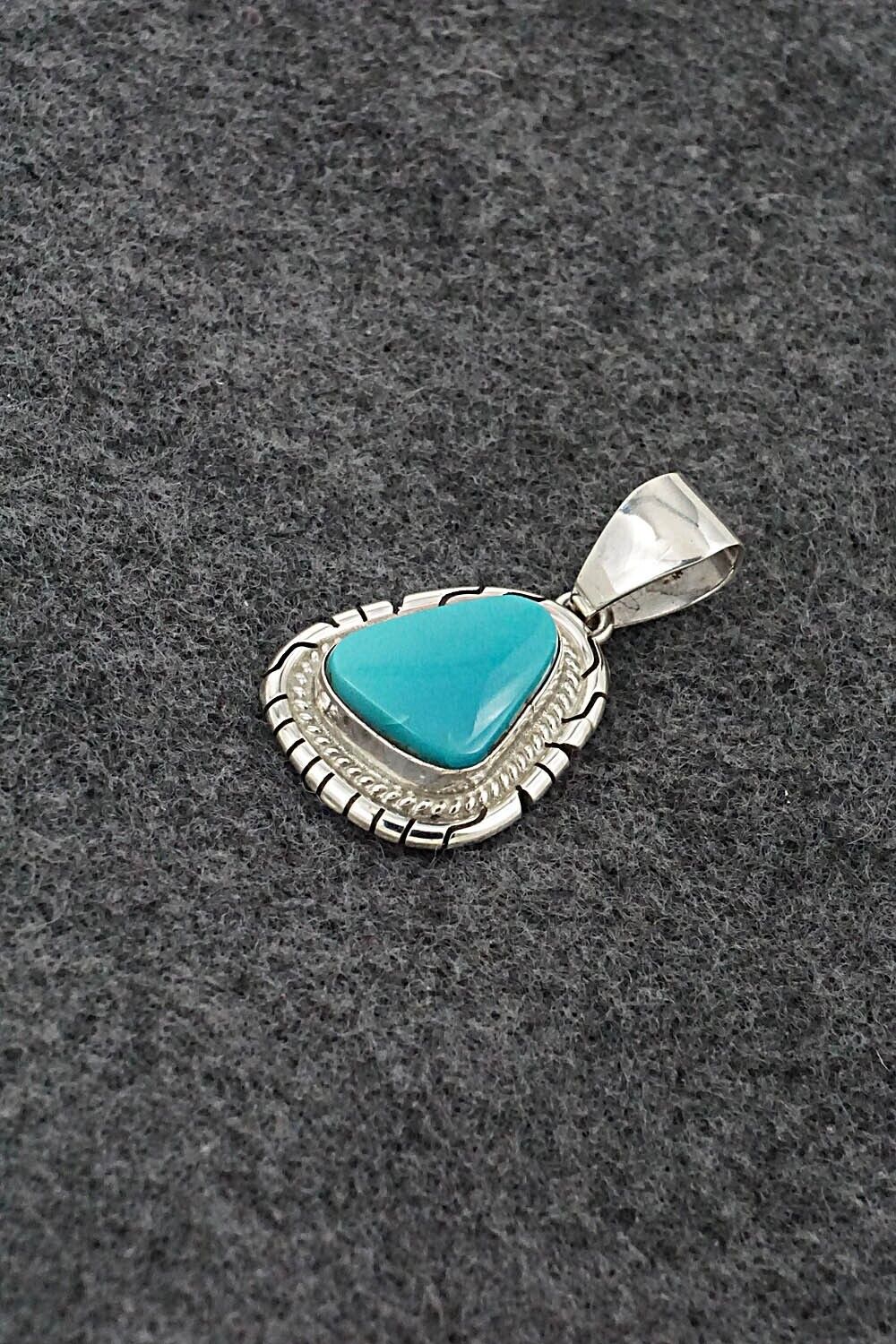 Turquoise & Sterling Silver Pendant - Peggy Skeets