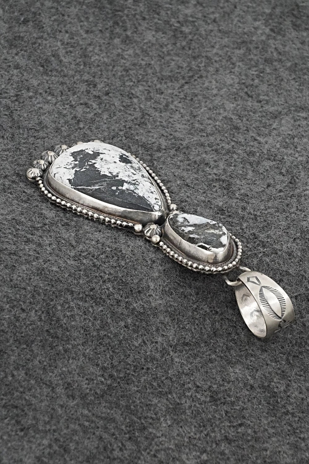 White Buffalo & Sterling Silver Pendant - Kathleen Livingston