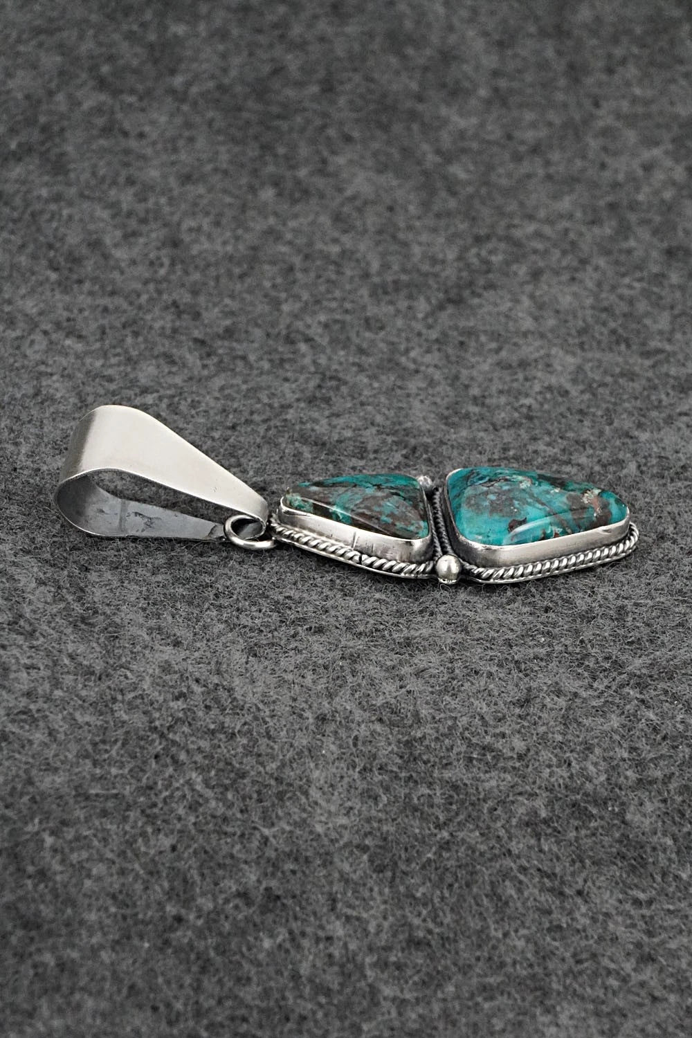 Turquoise & Sterling Silver Pendant - Eugene Gruber
