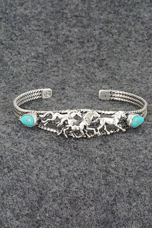 Turquoise & Sterling Silver Bracelet - Bobby Platero