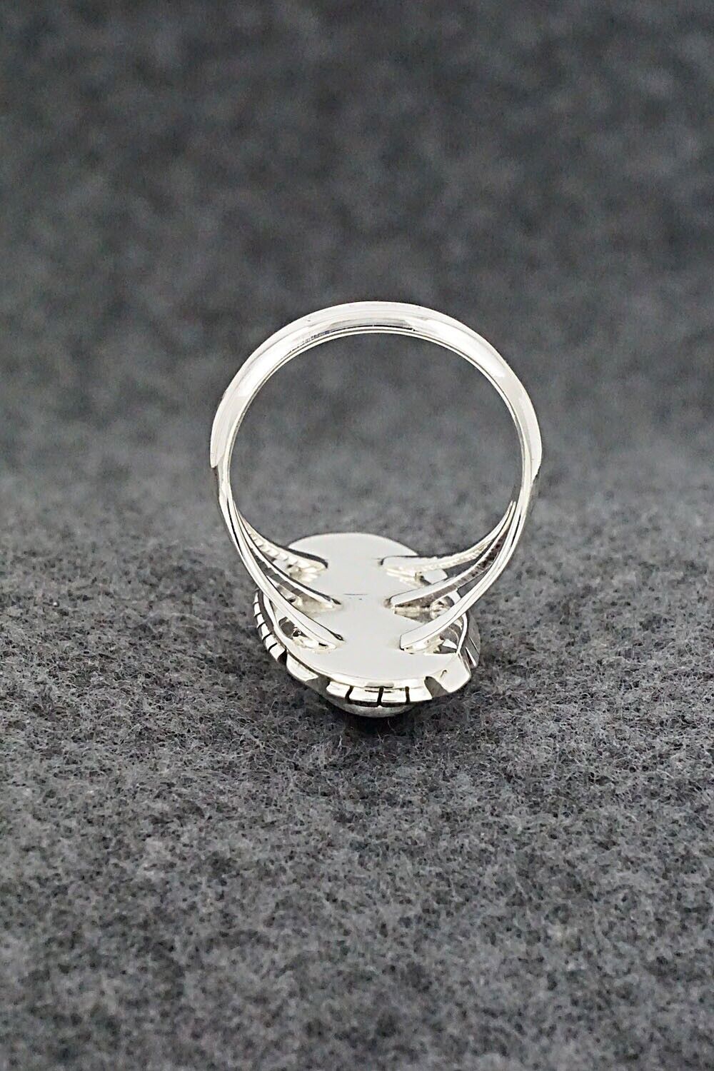 Onyx & Sterling Silver Ring - Amos Begay - Size 8.5