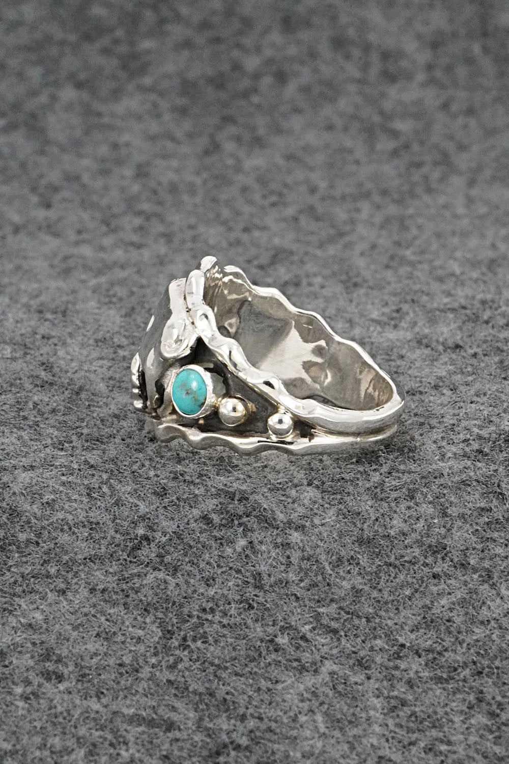 Turquoise & Sterling Silver Ring - Genevieve Francisco - Size 13