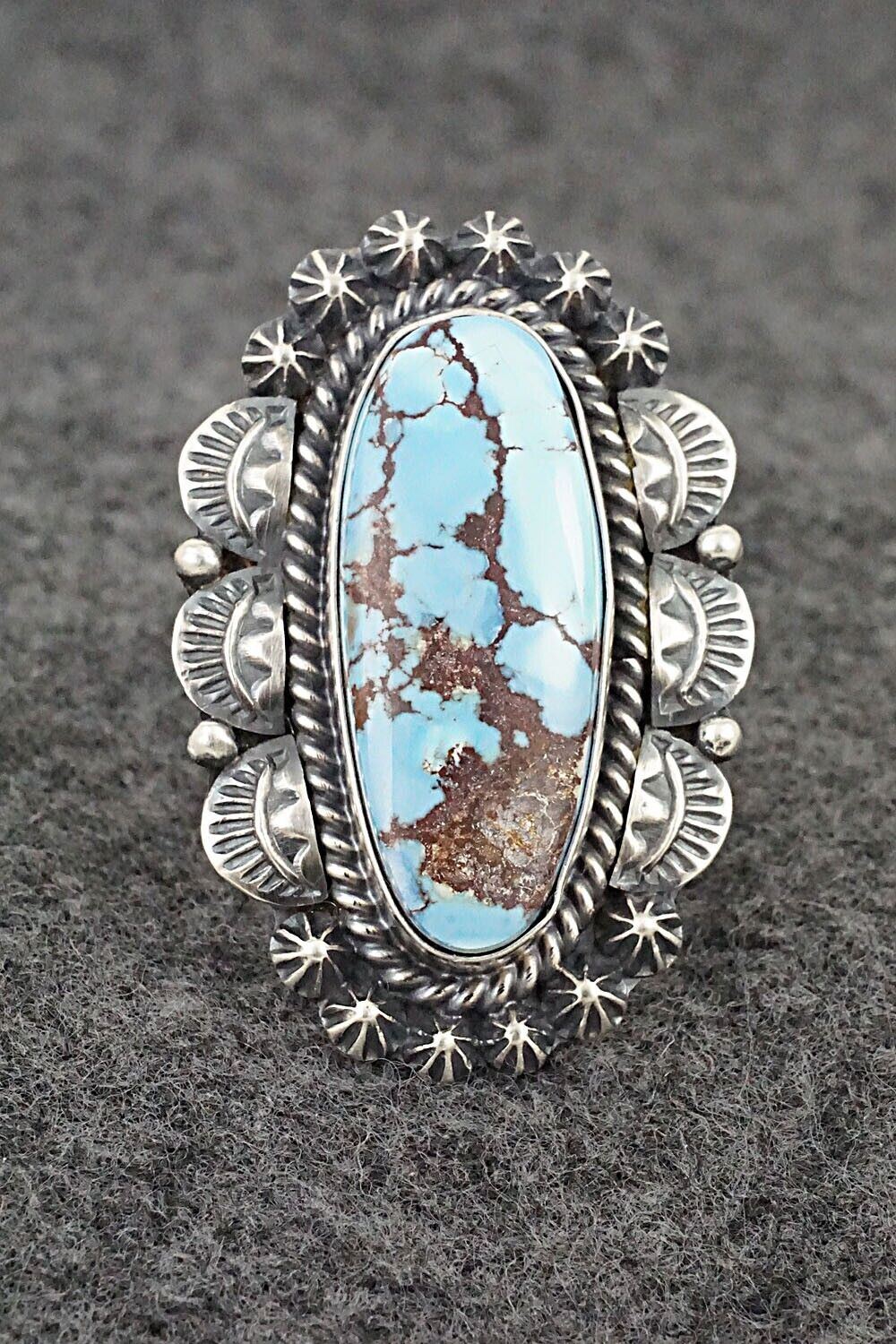 Turquoise & Sterling Silver Ring - Raymond Delgarito - Size 10