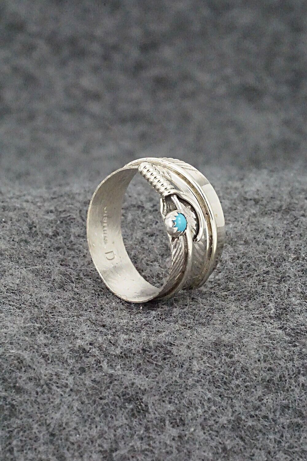 Turquoise & Sterling Silver Ring - Aaron Davis - Size 7 Adj.