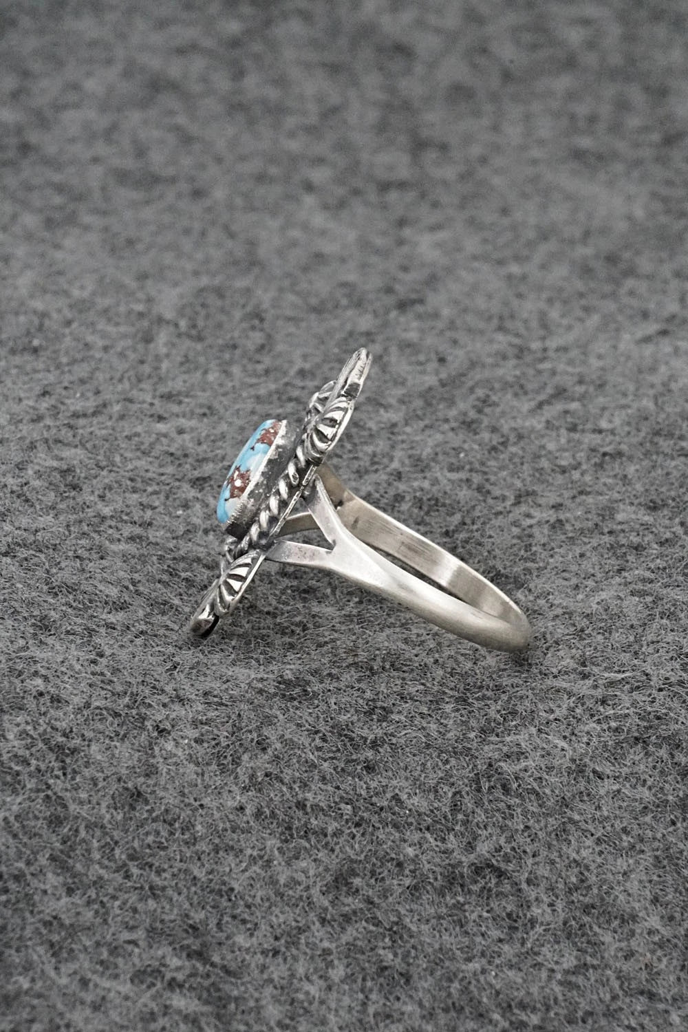 Turquoise and Sterling Silver Ring - Jerryson Henio - Size 8.75
