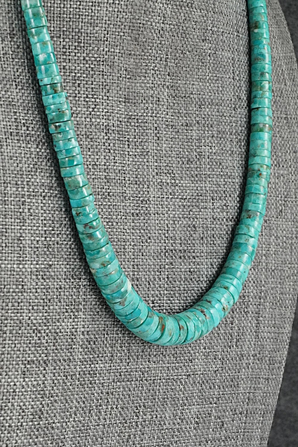 Turquoise & Sterling Silver Necklace 18" - Doreen Jake