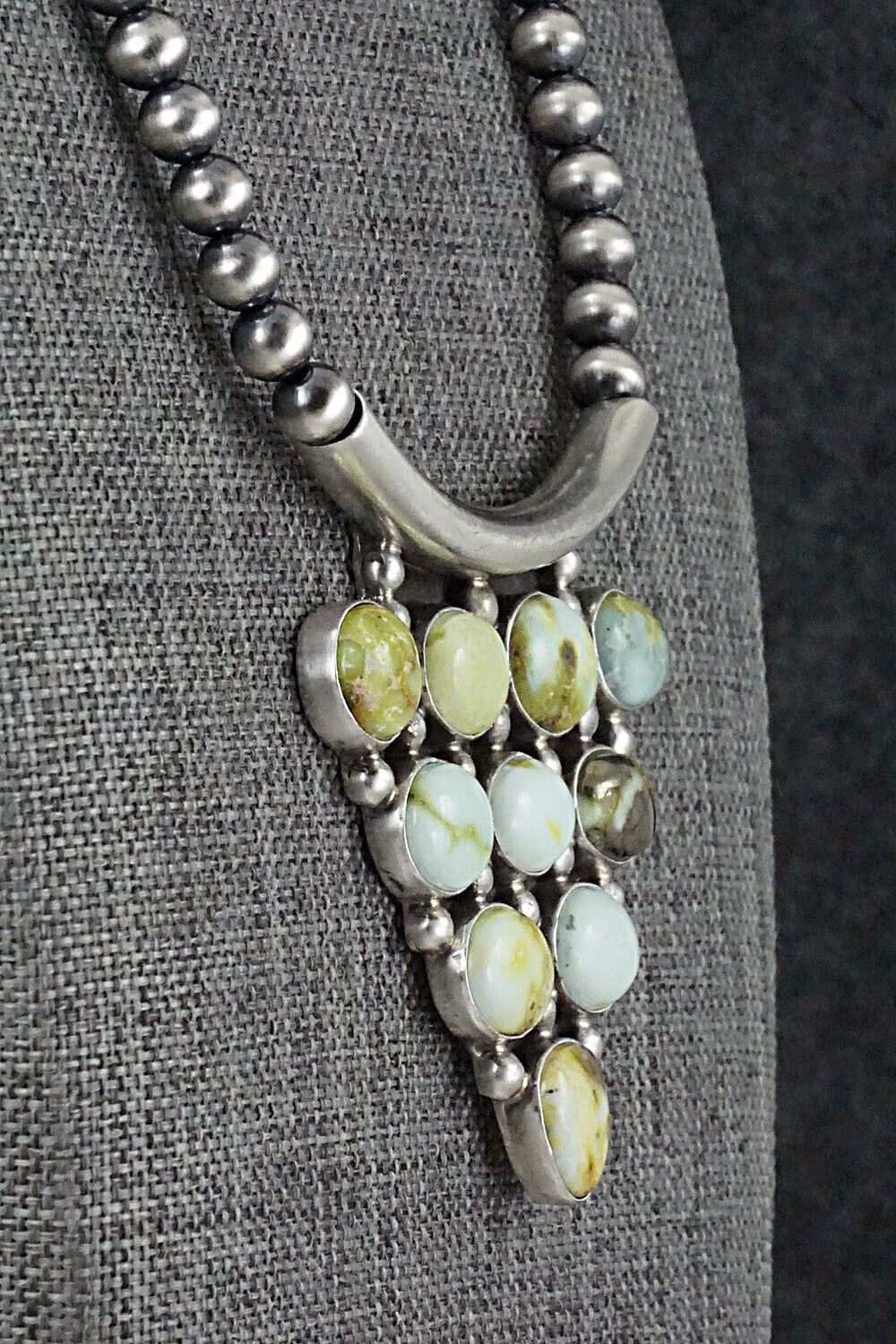 Turquoise & Sterling Silver Necklace - Tom Lewis