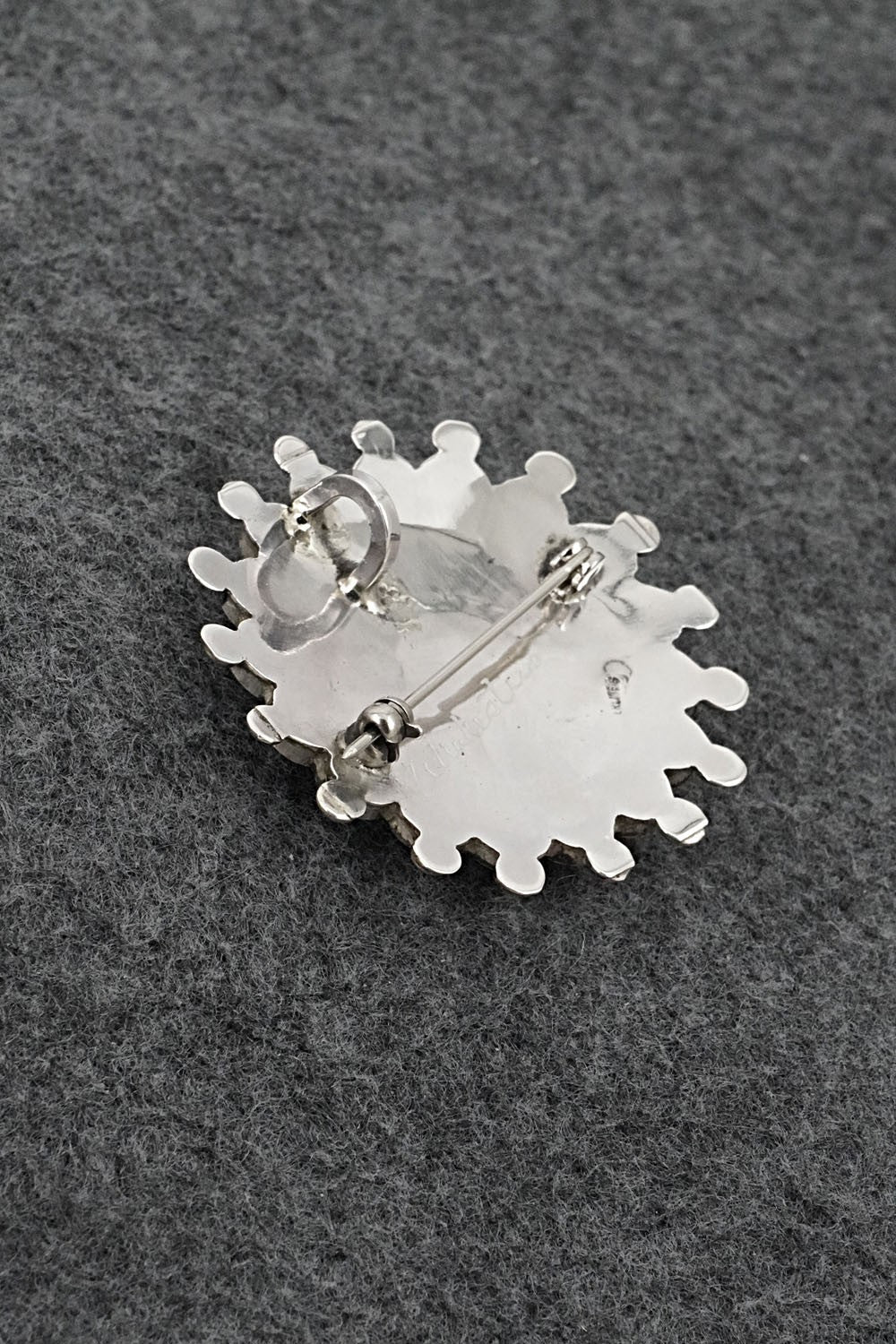 Multi-Stone & Sterling Silver Inlay Pendant/Pin - April Unkestine